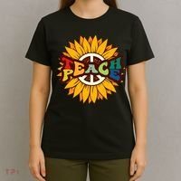 Retro Boho Hippie Vintage Kindness Vibe Teacher Teach Peace T-Shirt thumb 4