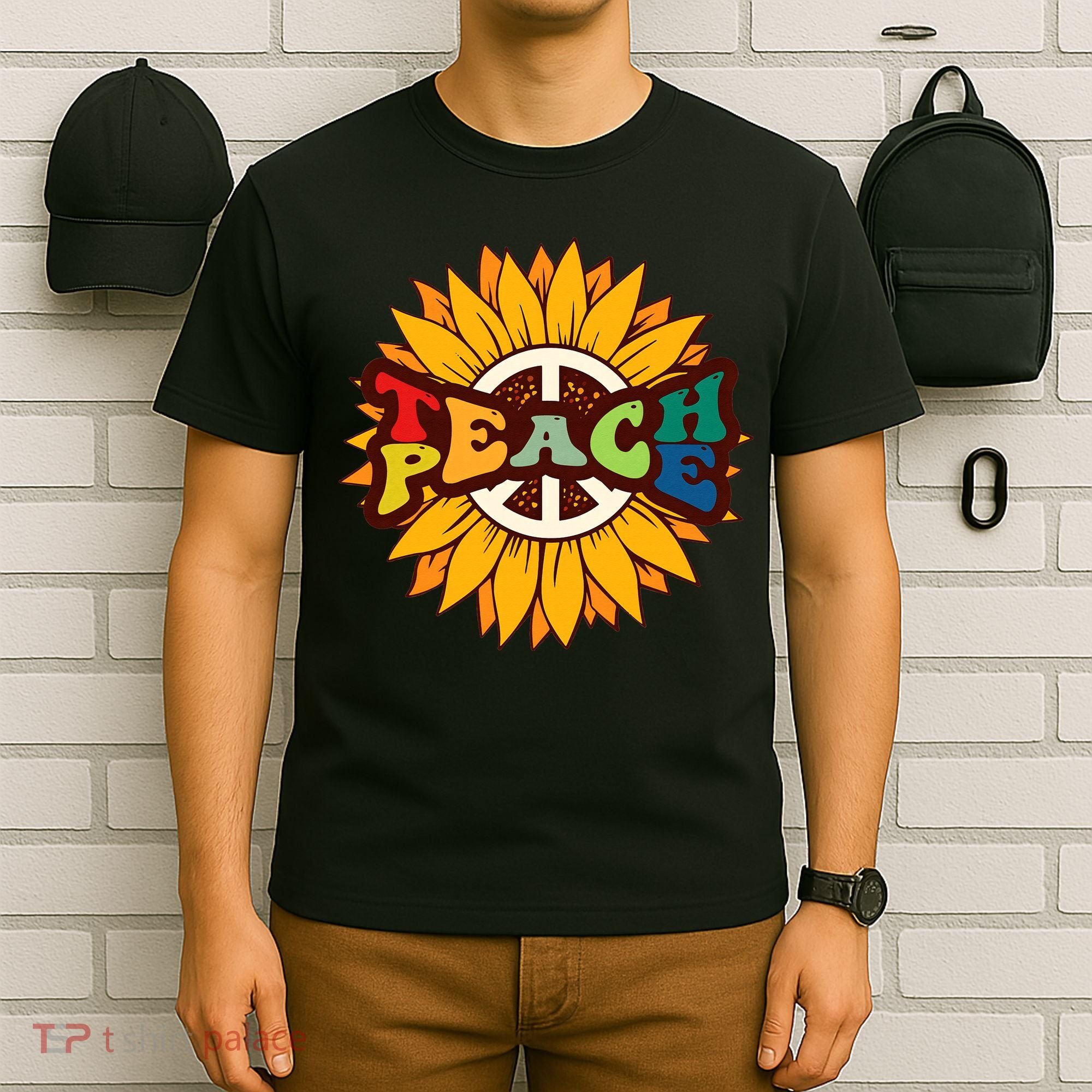 Retro Boho Hippie Vintage Kindness Vibe Teacher Teach Peace T-Shirt