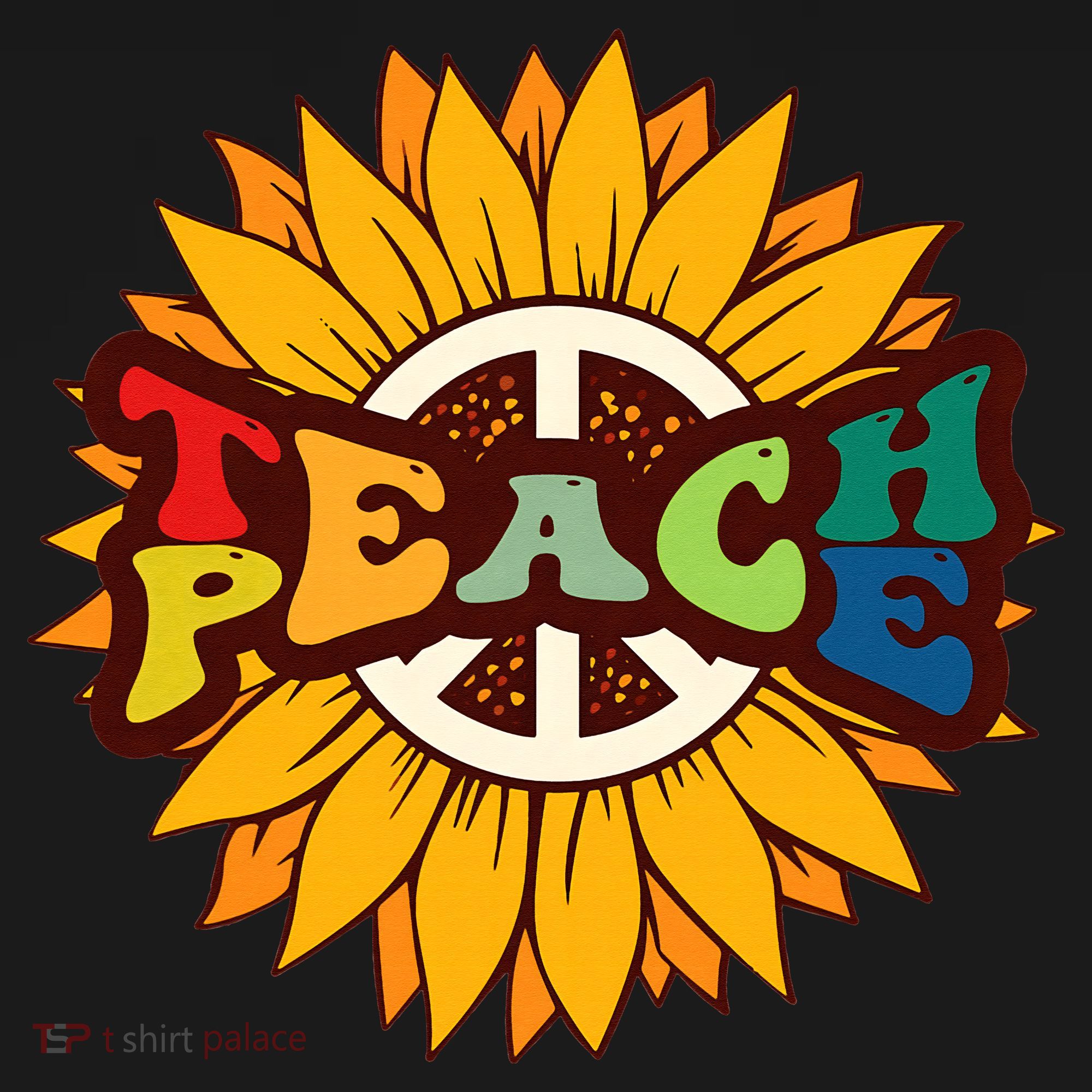 Retro Boho Hippie Vintage Kindness Vibe Teacher Teach Peace T-Shirt