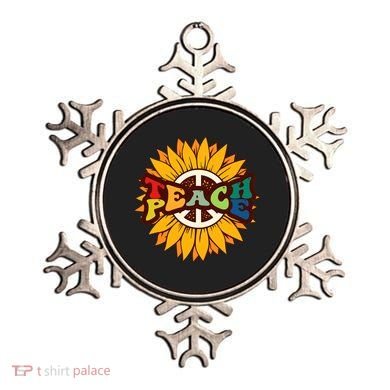 Retro Boho Hippie Vintage Kindness Vibe Teacher Teach Peace Ornament