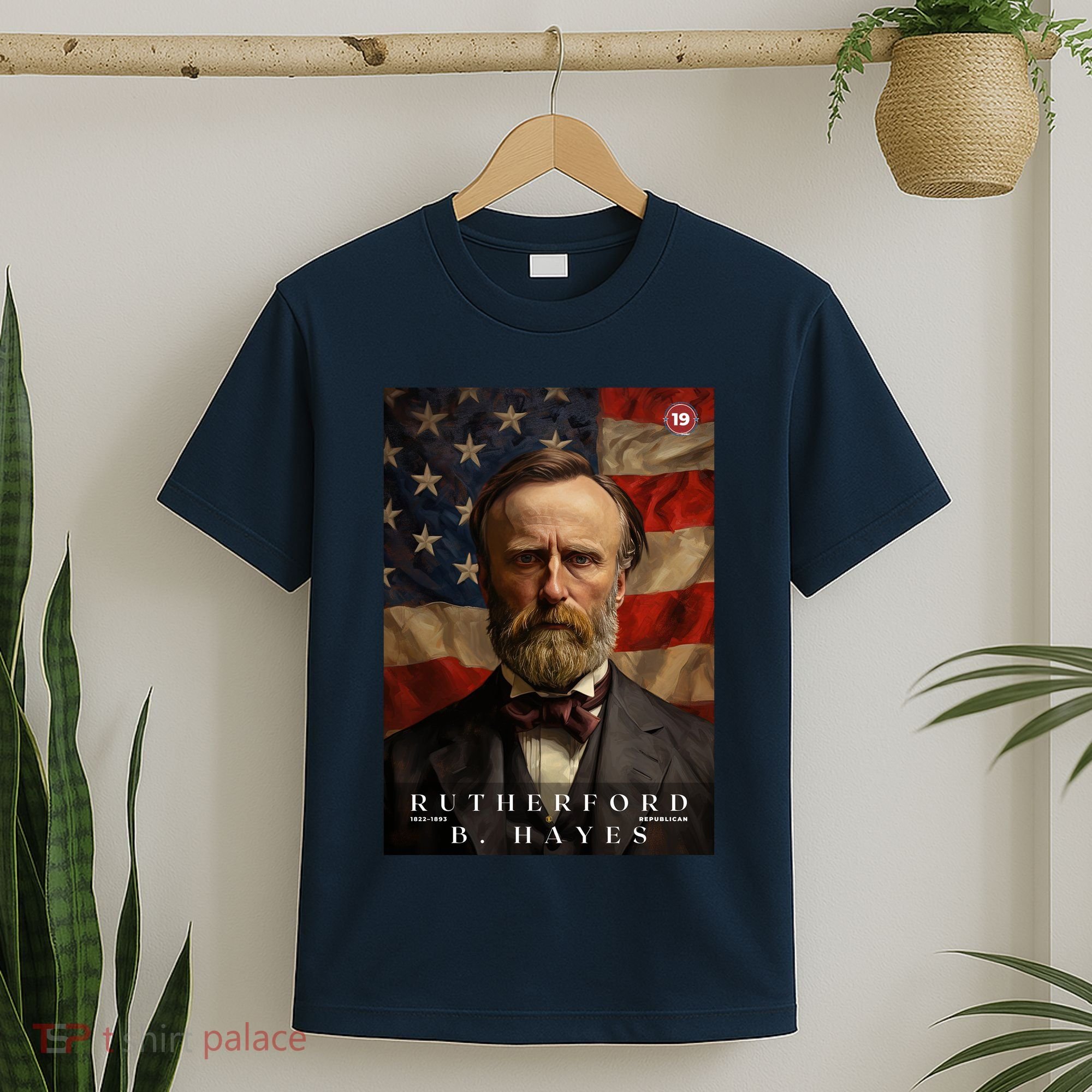 Rutherford B. Hayes 19th President Of The United States Portrait T-Shirt