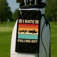 Retro Boating I Hate Pulling Out Funny Boat Captain Gift Golf Towel thumb 2