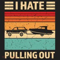 Retro Boating I Hate Pulling Out Funny Boat Captain Gift Golf Towel thumb 3