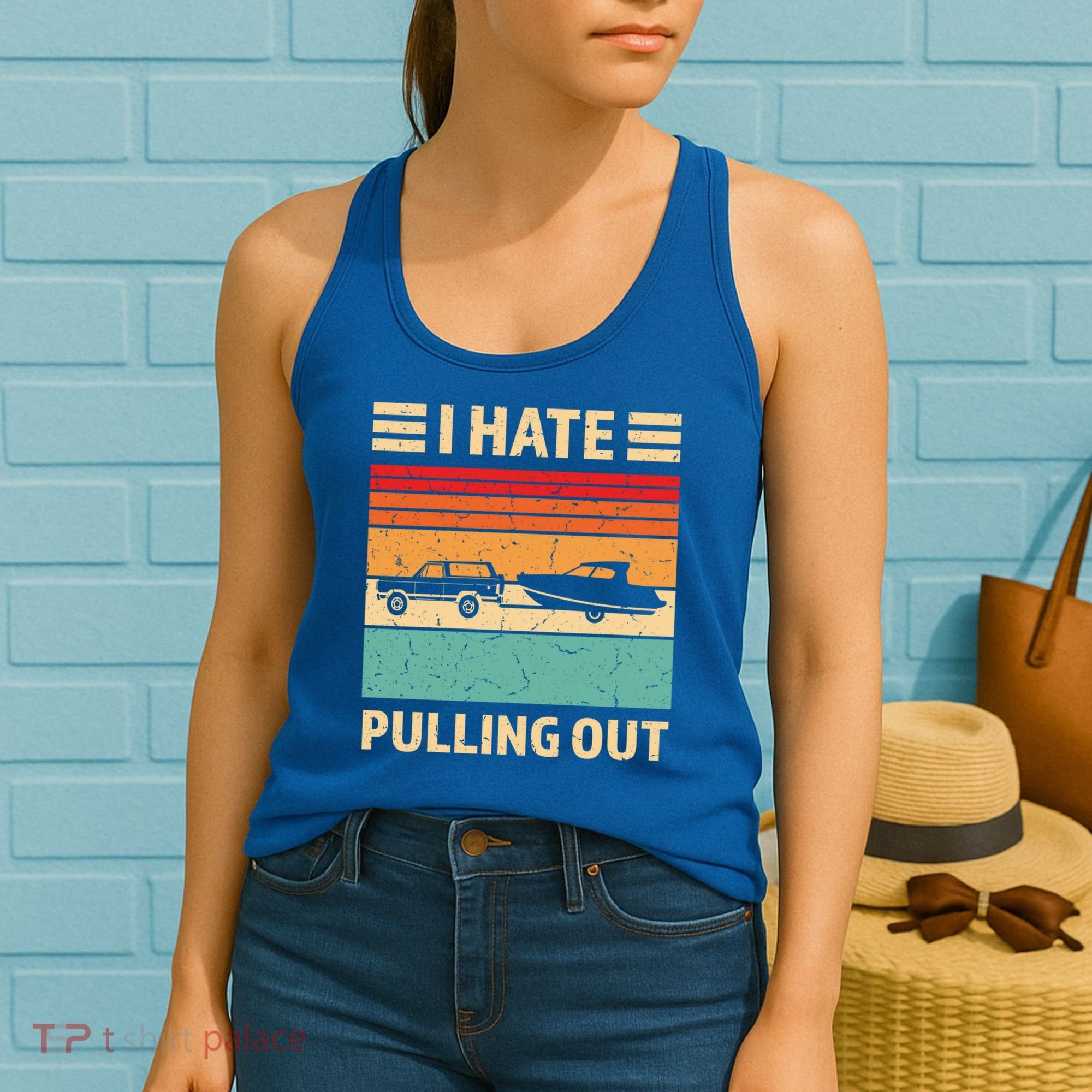 Retro Boating I Hate Pulling Out Funny Boat Captain Gift Women's Tank Top