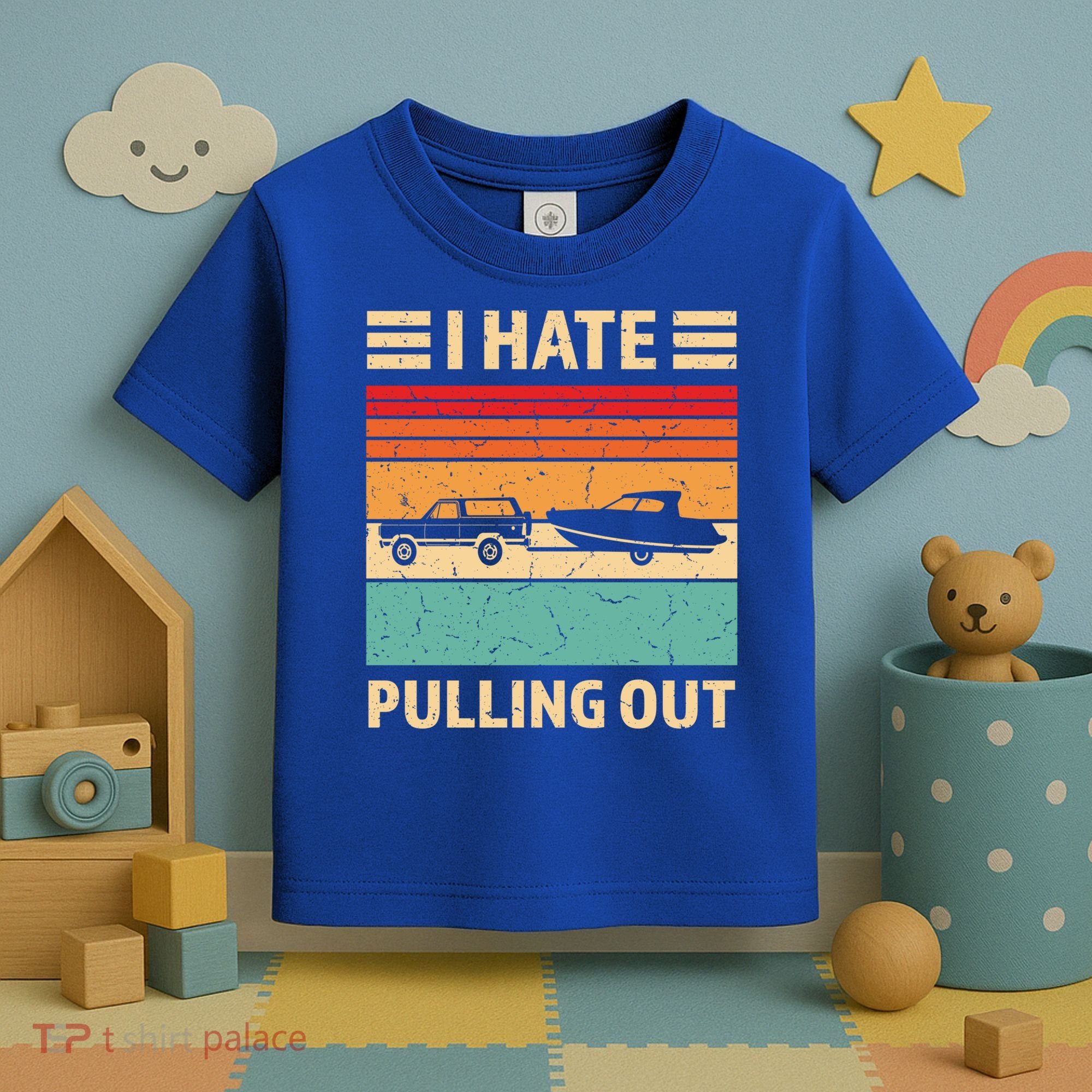Retro Boating I Hate Pulling Out Funny Boat Captain Gift Toddler T-Shirt