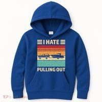 Retro Boating I Hate Pulling Out Funny Boat Captain Gift Kids Hoodie thumb 0