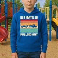 Retro Boating I Hate Pulling Out Funny Boat Captain Gift Kids Hoodie thumb 2