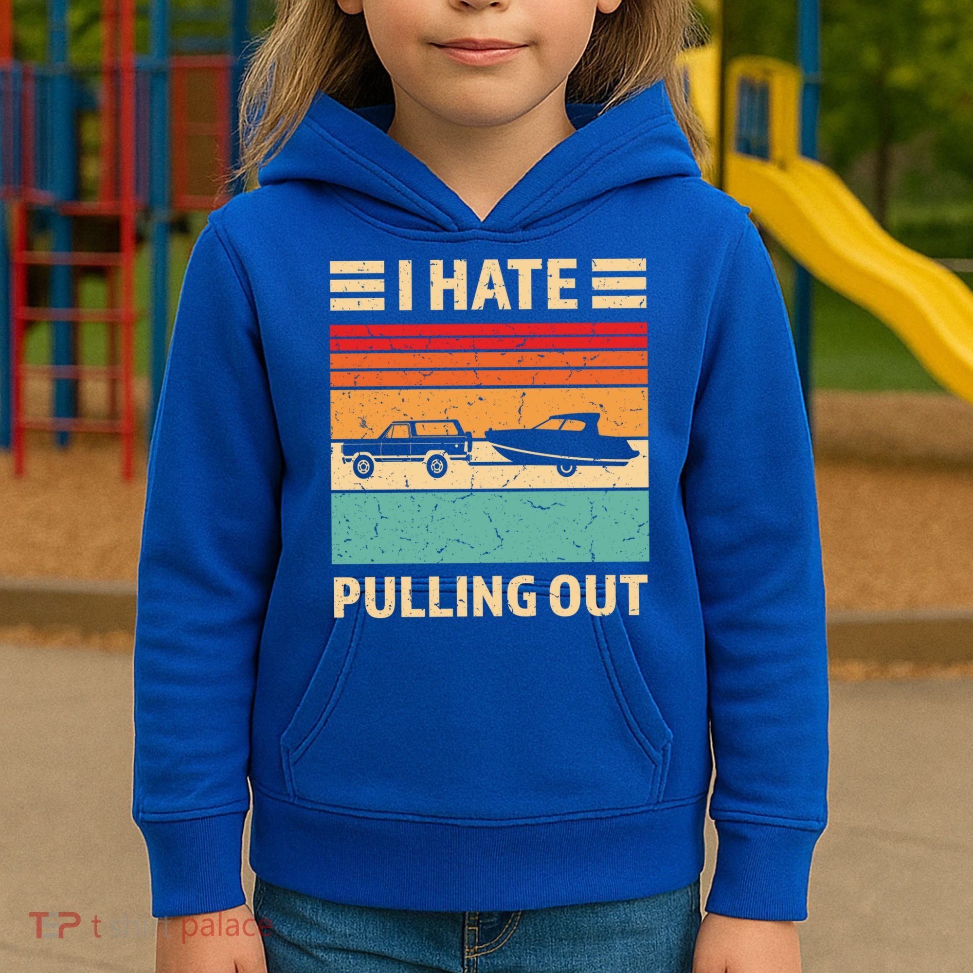 Retro Boating I Hate Pulling Out Funny Boat Captain Gift Kids Hoodie