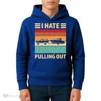 Retro Boating I Hate Pulling Out Funny Boat Captain Gift Kids Hoodie thumb 4