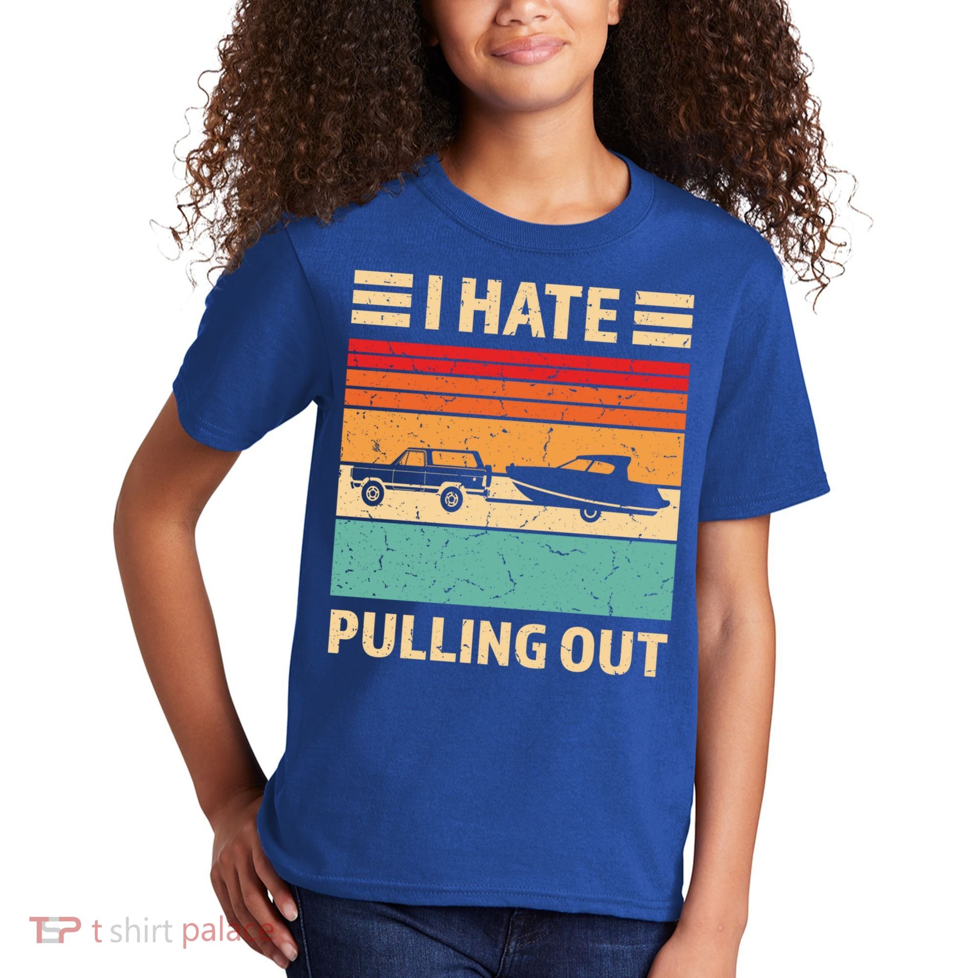 Retro Boating I Hate Pulling Out Funny Boat Captain Gift Kids T-Shirt