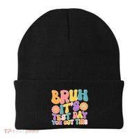 Retro Bruh Its Test Day You Got This Beanie thumb 0
