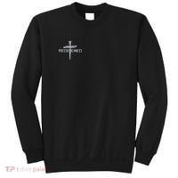 Redeemed By Jesus Christ 3 Nails Cross Christian Faith Embroidered Embroidered Sweatshirt thumb 0