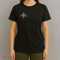 Redeemed By Jesus Christ 3 Nails Cross Christian Faith Embroidered Embroidered T-Shirt thumb 4