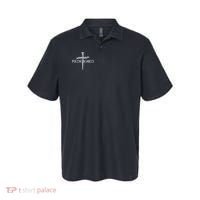 Redeemed By Jesus Christ 3 Nails Cross Christian Faith Embroidered Embroidered Polo thumb 0