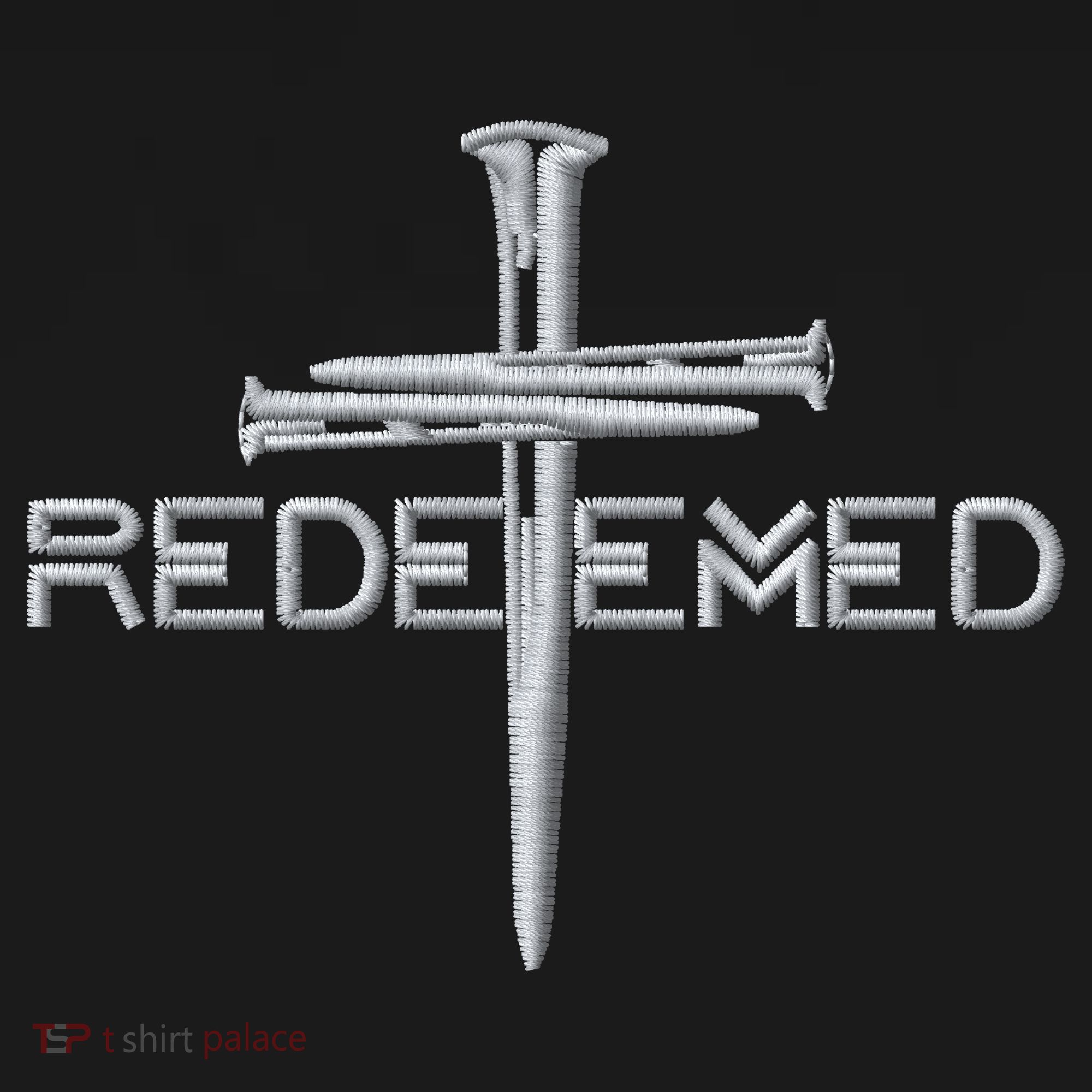 Redeemed By Jesus Christ 3 Nails Cross Christian Faith Embroidered Embroidered Polo