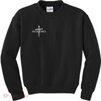 Redeemed By Jesus Christ 3 Nails Cross Christian Faith Embroidered Embroidered Kids Sweatshirt thumb 0