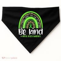 Rainbow Be Kind Mental Health Awareness USA-Made Doggie Bandana thumb 0