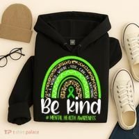 Rainbow Be Kind Mental Health Awareness Hoodie thumb 4