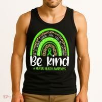 Rainbow Be Kind Mental Health Awareness Tank Top thumb 3
