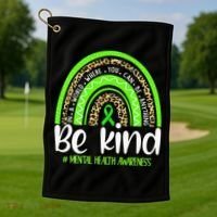 Rainbow Be Kind Mental Health Awareness Golf Towel thumb 1