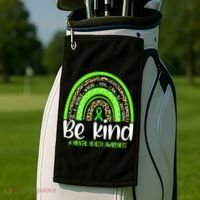 Rainbow Be Kind Mental Health Awareness Golf Towel thumb 2