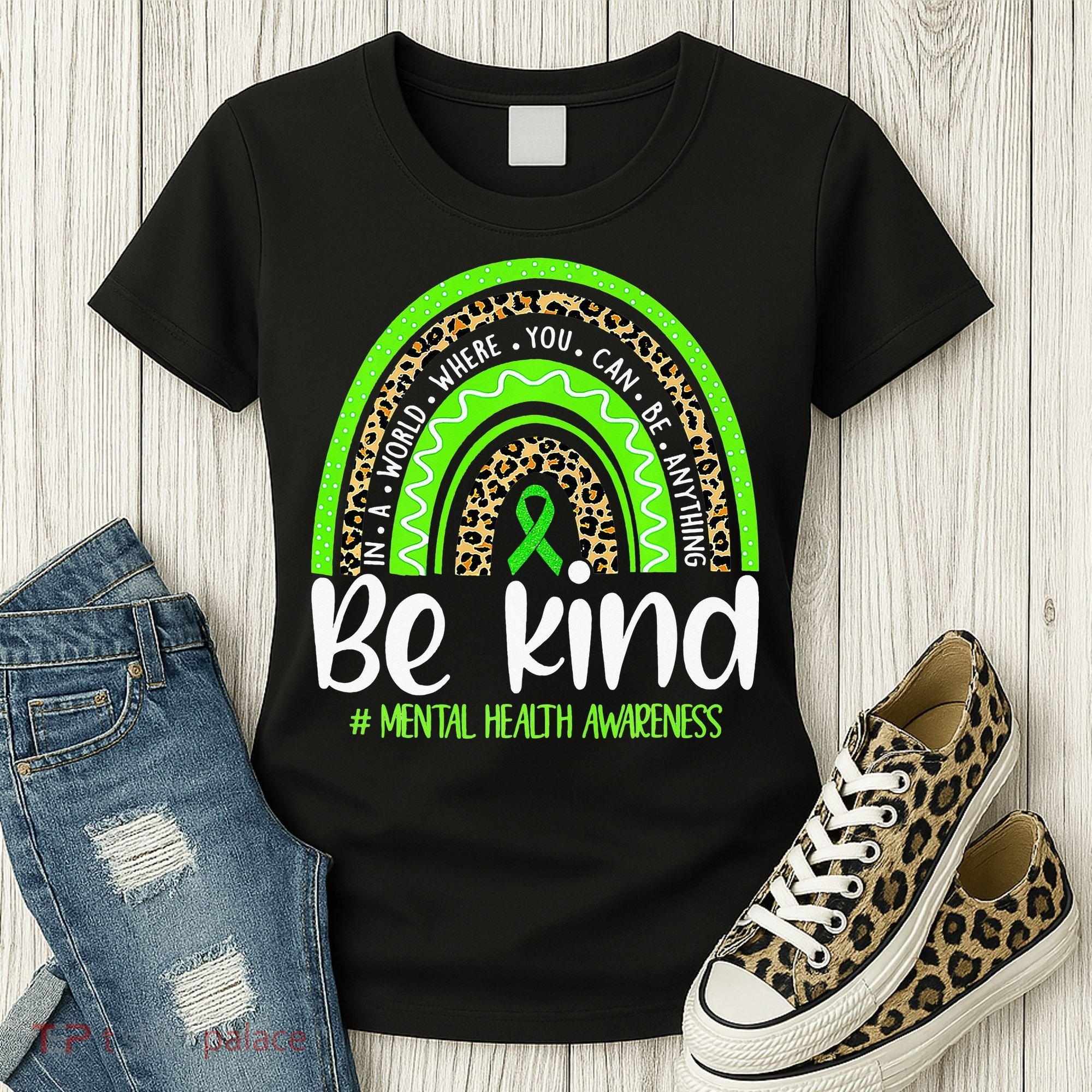 Rainbow Be Kind Mental Health Awareness Women's T-Shirt