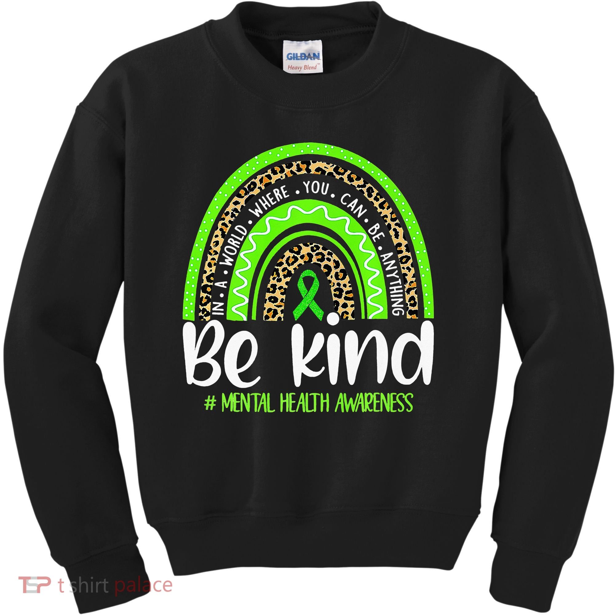 Rainbow Be Kind Mental Health Awareness Kids Sweatshirt