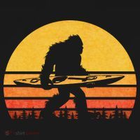 Retro Bigfoot Kayak Gift Vintage Sasquatch Kayaking Gift T-Shirt thumb 7