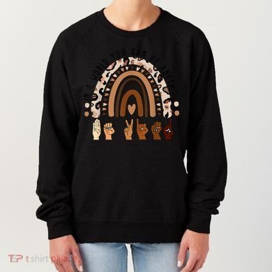 Rainbow Be Kind Sign Language We Wear Orange For Unity Day Women's Sweatshirt
