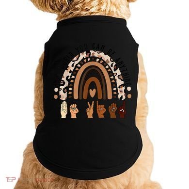 Rainbow Be Kind Sign Language We Wear Orange For Unity Day Doggie Tank