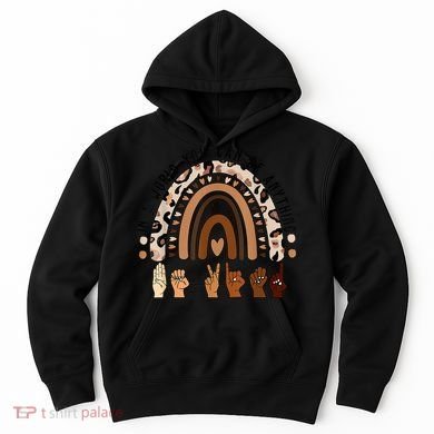 Rainbow Be Kind Sign Language We Wear Orange For Unity Day Hoodie