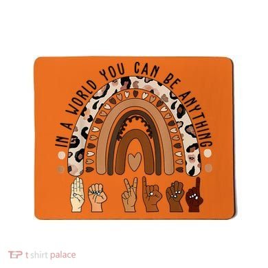 Rainbow Be Kind Sign Language We Wear Orange For Unity Day Mousepad