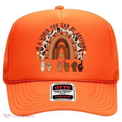 Rainbow Be Kind Sign Language We Wear Orange For Unity Day Hat