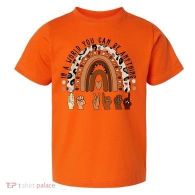 Rainbow Be Kind Sign Language We Wear Orange For Unity Day Toddler T-Shirt