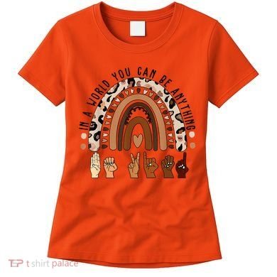 Rainbow Be Kind Sign Language We Wear Orange For Unity Day Women's T-Shirt