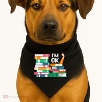 Reading Book Lovers I'm Ok National Book Lovers Day Cute Gift USA-Made Doggie Bandana thumb 1