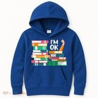 Reading Book Lovers I'm Ok National Book Lovers Day Cute Gift Kids Hoodie thumb 0