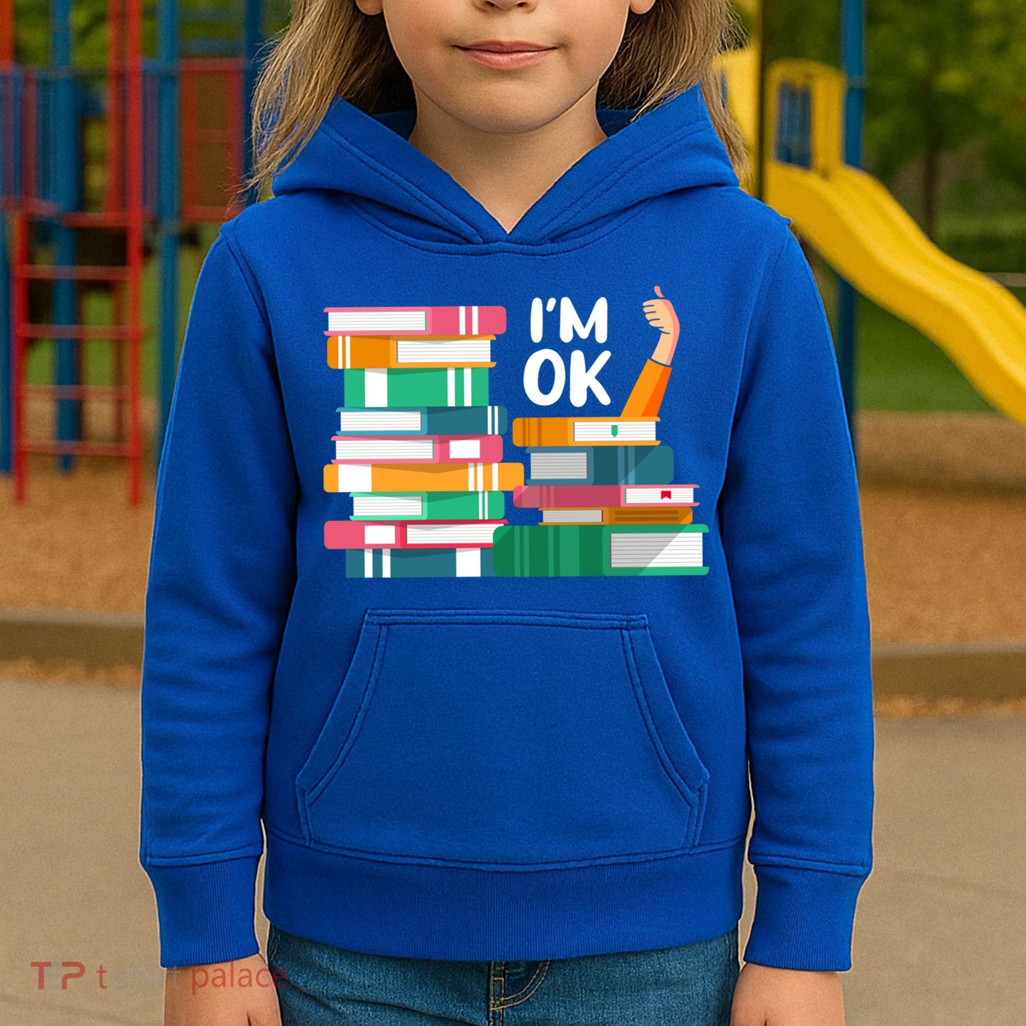 Reading Book Lovers I'm Ok National Book Lovers Day Cute Gift Kids Hoodie