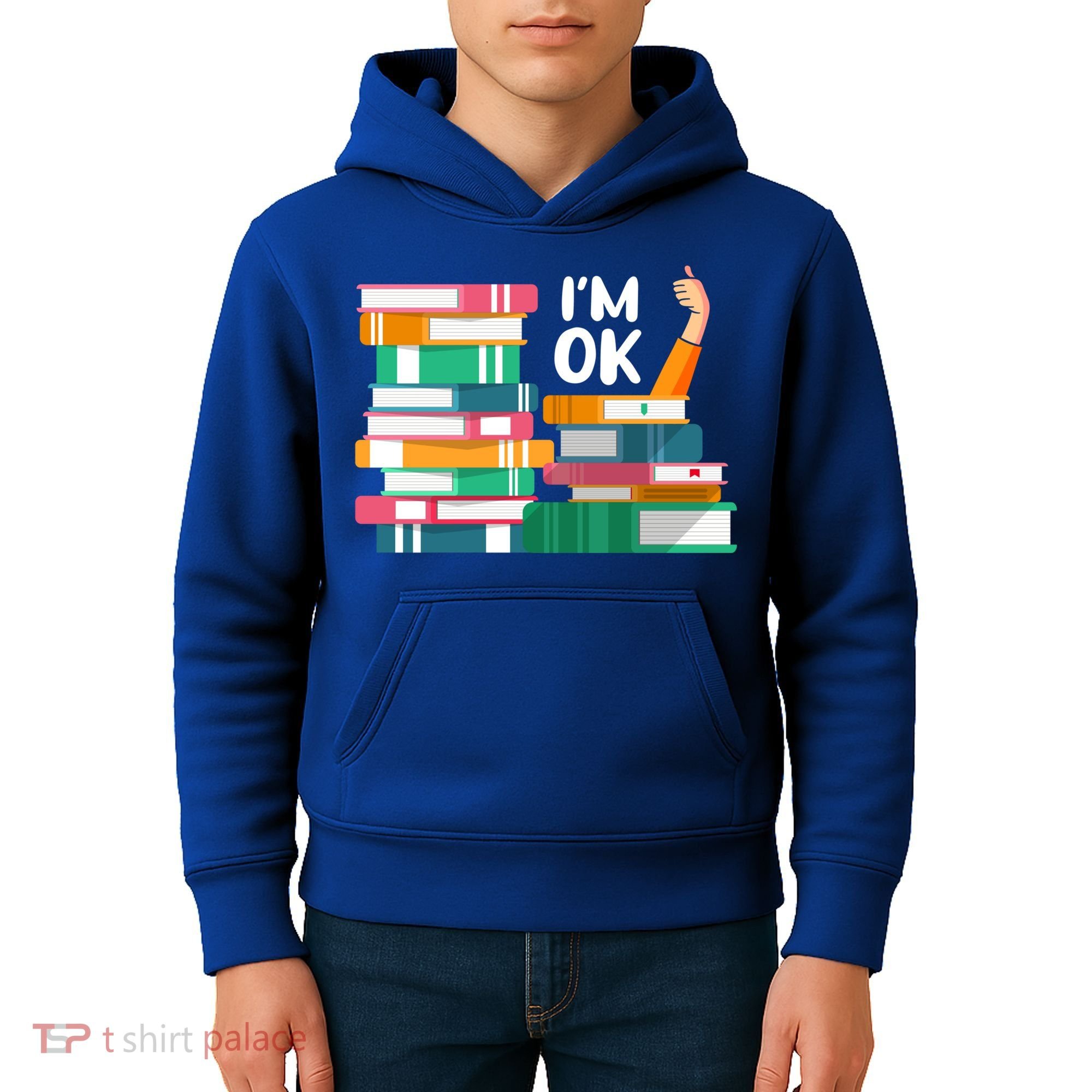 Reading Book Lovers I'm Ok National Book Lovers Day Cute Gift Kids Hoodie