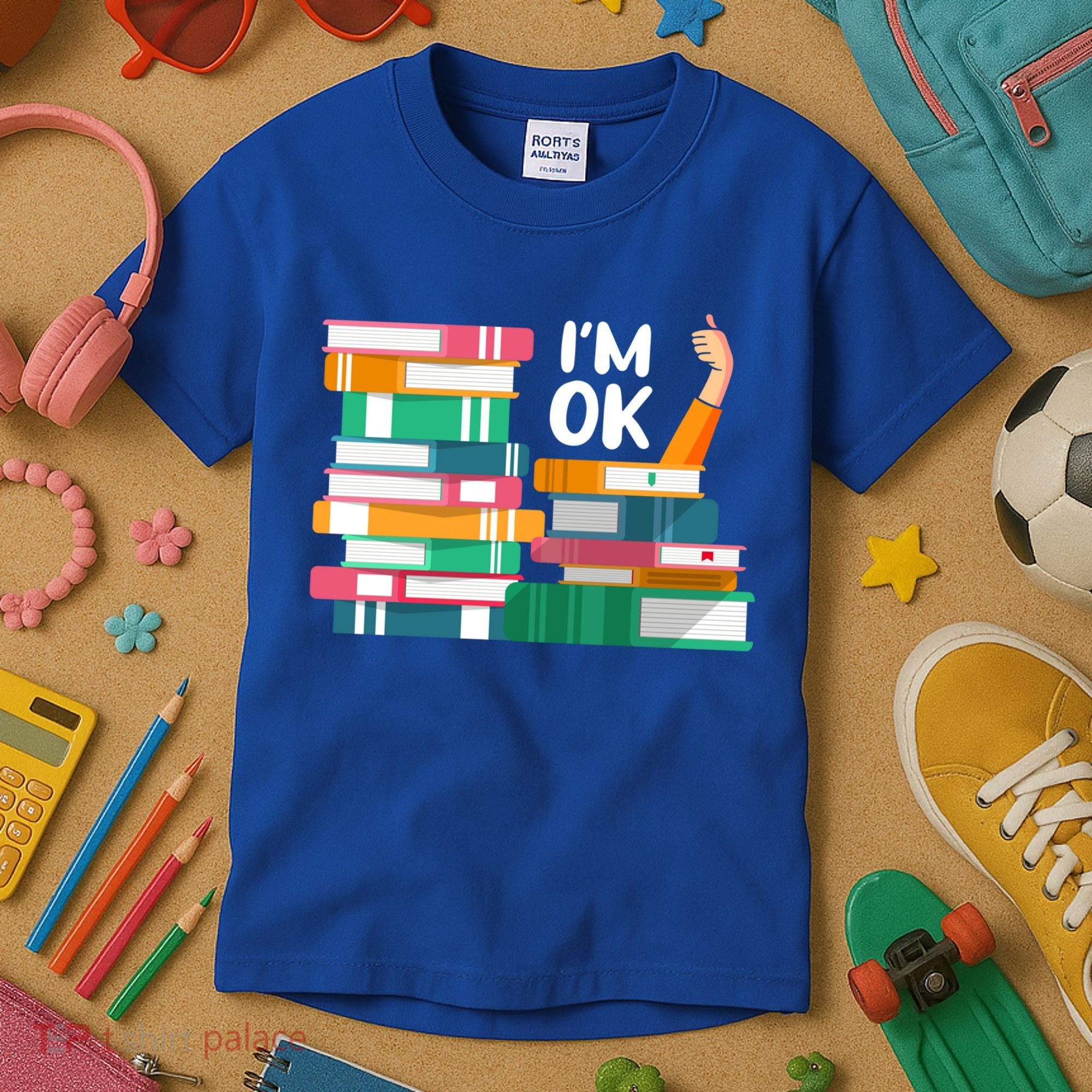 Reading Book Lovers I'm Ok National Book Lovers Day Cute Gift Kids T-Shirt