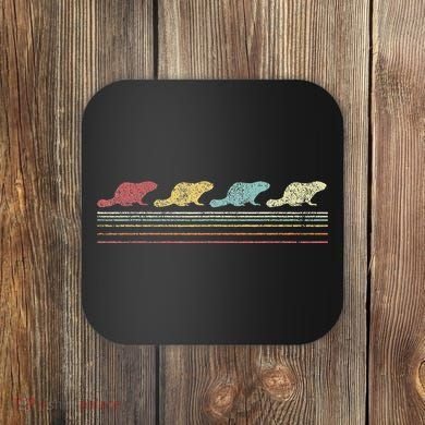 Retro Beaver Lover Funny Beaver Vintage Coaster