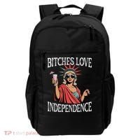 Retro Bitches Love Independence Funny Backpack thumb 0