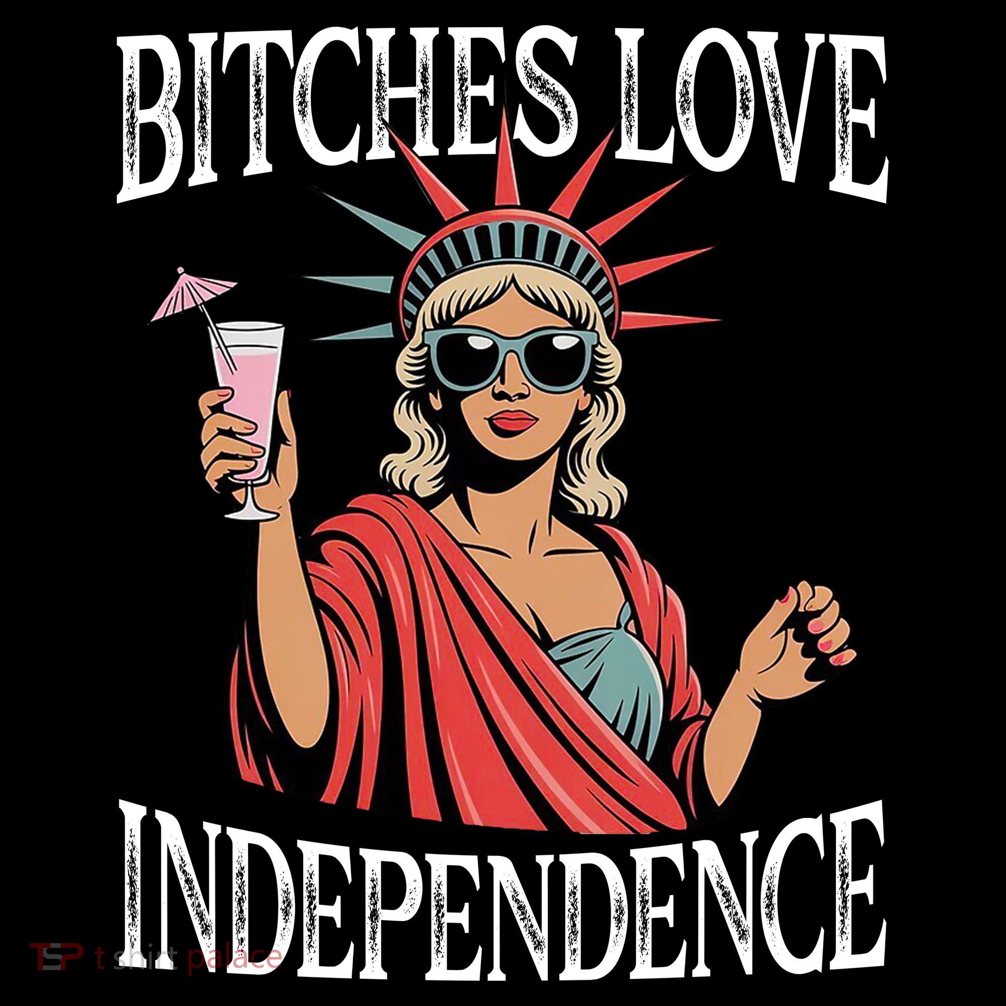 Retro Bitches Love Independence Funny Bucket Hat