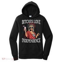 Retro Bitches Love Independence Funny Women's Hoodie thumb 0