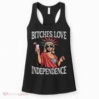 Retro Bitches Love Independence Funny Women's Tank Top thumb 0