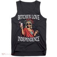 Retro Bitches Love Independence Funny Tank Top thumb 0
