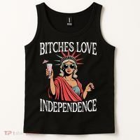 Retro Bitches Love Independence Funny Tank Top thumb 2