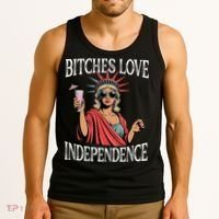 Retro Bitches Love Independence Funny Tank Top thumb 3