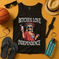 Retro Bitches Love Independence Funny Tank Top thumb 4