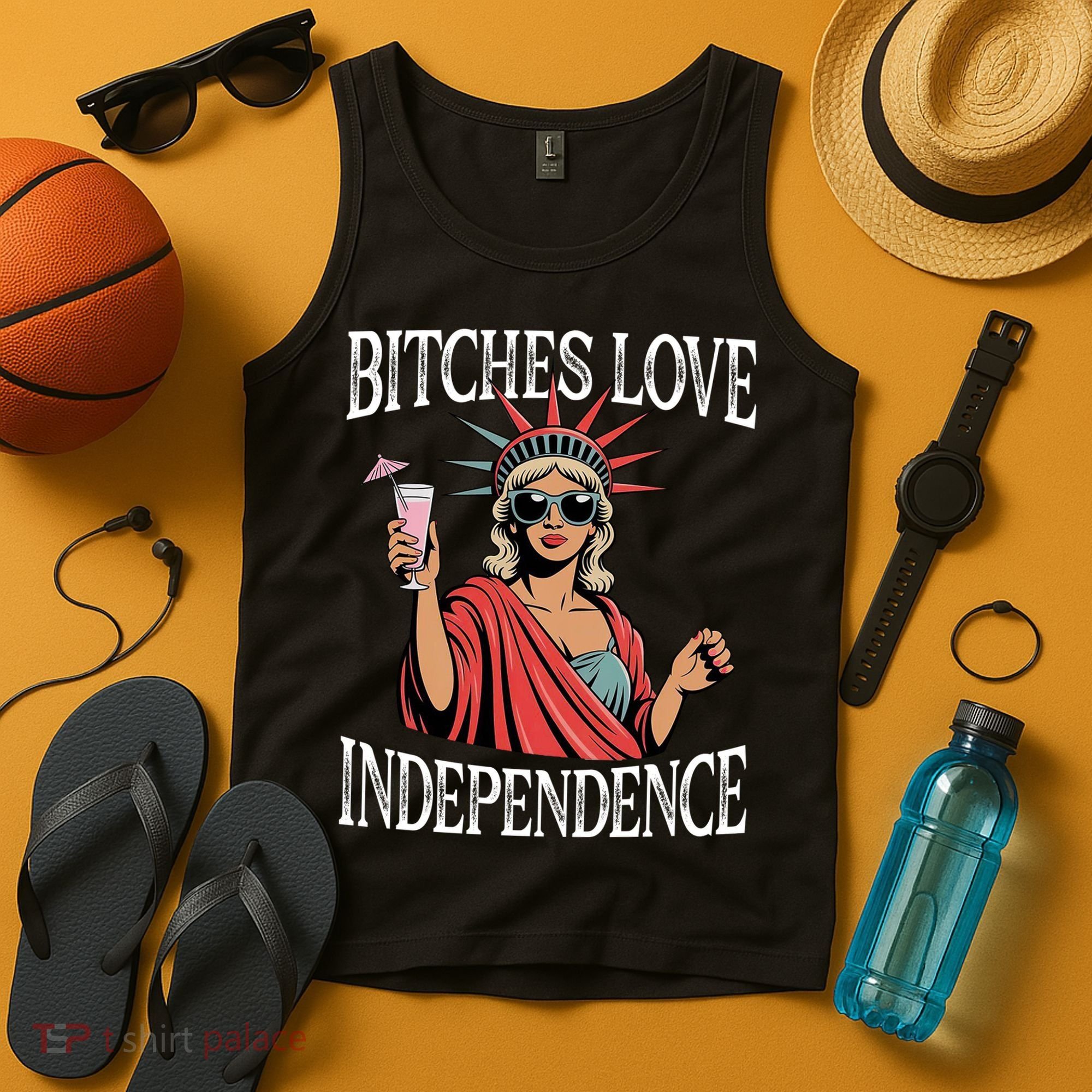 Retro Bitches Love Independence Funny Tank Top